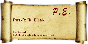 Peták Elek névjegykártya